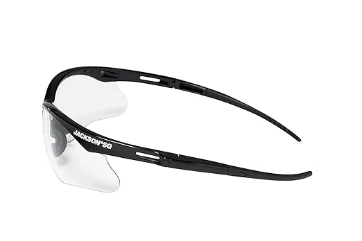 Jackson Safety SG Safety Glasses - Eye Protection for Men & Women - Anti-Scratch Lens with Black Frame - ANSI Z87.1 - Pack of 3 (Multiple Styles)