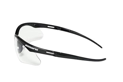 Jackson Safety SG Safety Glasses - Eye Protection for Men & Women - Anti-Scratch Lens with Black Frame - ANSI Z87.1 - Pack of 3 (Multiple Styles)