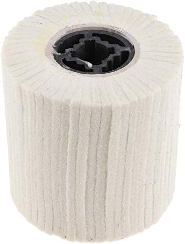 Wool Felt Wire Drawing Wheel Buffer Wheel Buffing Drum Mirror Burnishing Polishing Brush for Rust/Dust Removal,Jewelry/Glass (100X100MM)