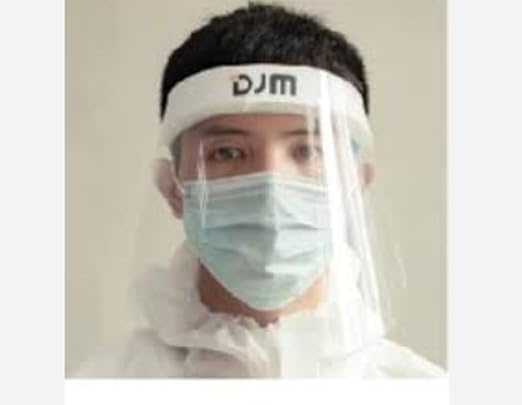 PRIME GUARD (12 PACK) DJM Protective Disposable Adjustable Hazmat PPE Face Shield, 14"x 10" Protective Clear Visor