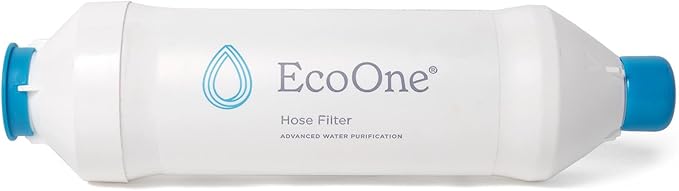 Hose Filter by EcoOne | Advanced Purification Water Filter for Garden Hose Application | Inline Dual Stage Natural Carbon Hose Filter for Filling Hot Tub & Spa | Filters up to 40,000 Gallons