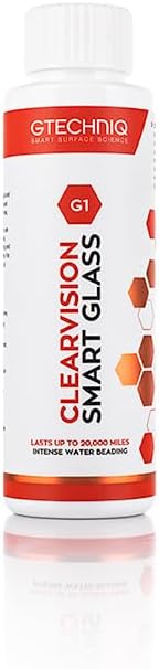 Gtechniq - G1 ClearVision Smart Glass - Improve Wet Weather Visibility; Durable Hydrophobic Coating; Chemically Bonds to Glass; Lasts 1 to 2 Years; More Easily Remove Contaminates (15 milliliters)