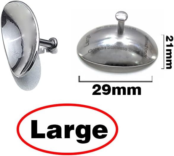 Kodachi Corneal Eye Shield Protector - Stainless Steel, Both Sides Mirror Finish, Large 29 X 21mm, Set of 2 Pcs, Silver Colour