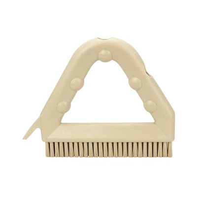 SPARTA Plastic Commercial Grout Brush, Triangle-Shaped Scrub Brush with Scraper and Two Threaded Holes for Attaching Handle (Sold Separately), 9 x 7 x 7 Inches, Tan, (Pack of 4)