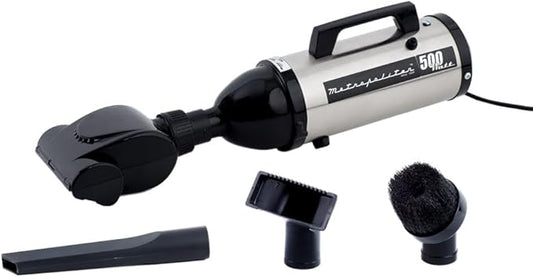 METROVAC Evolution Hand Vacuum - 120V, 504W, Powerful, Lightweight, Dry Pickup for Easy Cleanups in Home, Office, Car - Satin Nickel/Black Finish