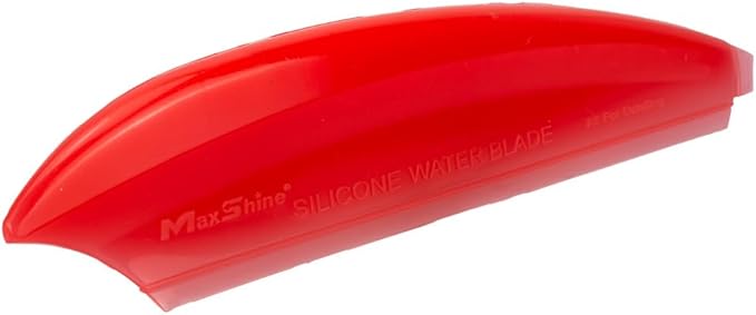 Maxshine Universal Silicone Water Blade for Car Drying – Red – Soft Flexible Silicone Squeegee for Quick Water Removal – Safe for Paint, Glass & Windows – Auto Detailing Tool - Red