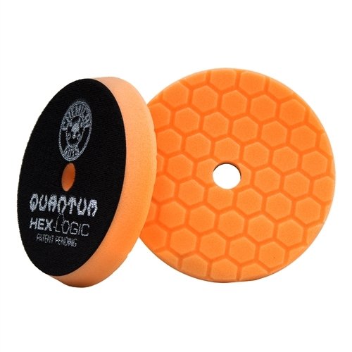 Chemical Guys BUFX112HEX6 Hex-Logic Quantum Medium-Heavy Cutting Pad, Orange (6.5 Inch Pad Made for 6 Inch Backing Plates)