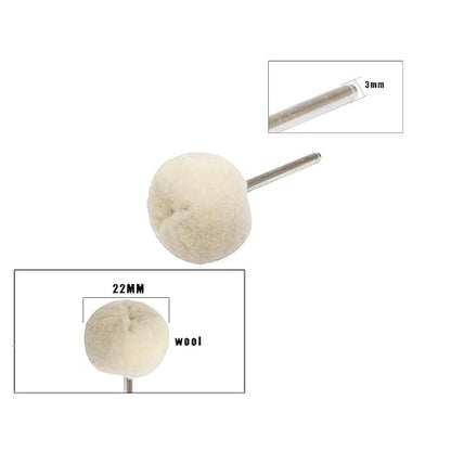 Luo ke 20 Pcs Soft Pashm Polishing Wheel - 1/8" Shank Cashmere Buffing Ball for Fine Polishing Jewelry, Watches, Silver Surface etc