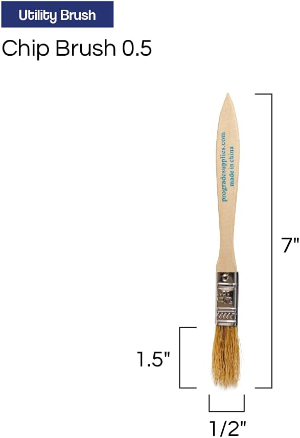 Pro Grade - Chip Paint Brushes - 36 Ea 1/2 Inch Chip Paint Brush Light Brown