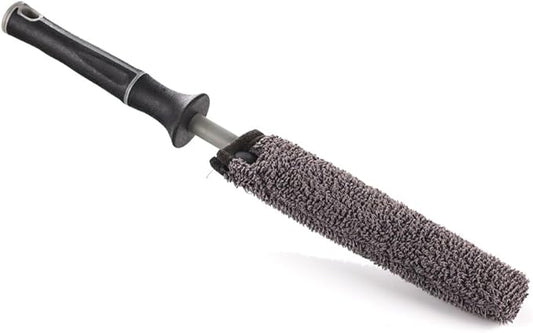 Detail Factory - Wheel Brush Mini with Interchangeable Microfiber Covers - Ultra-Soft Cleaning, Washing and Detailing Wheels, Tires, and Rims - Grey