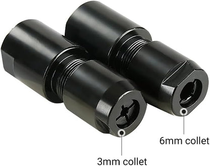 3mm&6mm Angle Grinder to Straight Chuck Adapter (5/8-11 Arbor) - Metal/Wood/Stone Grinding & Polishing - Compatible with Angle Grinders, Rotary Tools, Drills - Heavy Duty Conversion Kit (3mm+6mm)