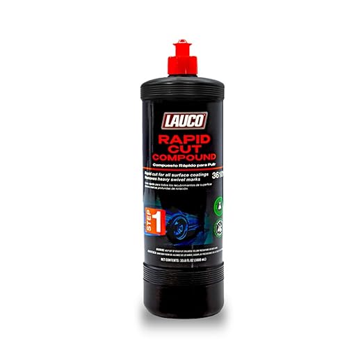 LAUCO Step 1 Rapid-Cut Automotive Polishing Compound, Heavy-Cut Formula for Deep Scratch, Oxidation & Sanding Mark Removal, Silicone-Free & Clear-Coat Safe (1000 mL)