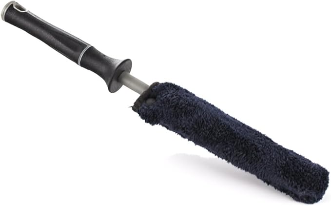 Detail Factory - Wheel Brush Mini with Interchangeable Microfiber Covers - Ultra-Soft Cleaning, Washing and Detailing Wheels, Tires, and Rims - Grey