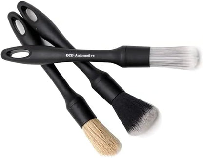 Premium Soft Boar Bristle Brushes 3pk (for Cars, Home, Makeup, and More)