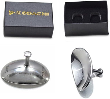 Kodachi Corneal Eye Shield Protector - Stainless Steel, Both Sides Mirror Finish, Large 29 X 21mm, Set of 2 Pcs, Silver Colour