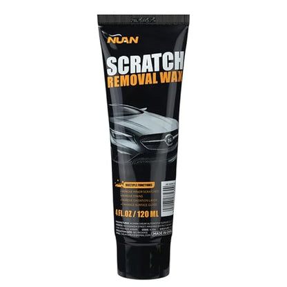 NUAN Car Scratch Removal Wax, Universal Premium Polishing Compound for Deep Scratches, 4 fl oz (120 ML), with Sponge and Cloth,White