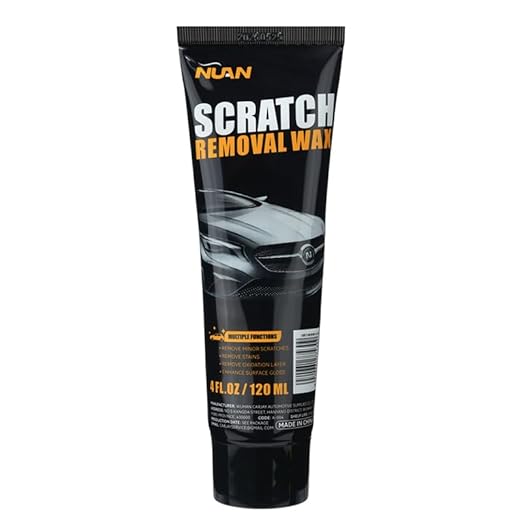 NUAN Car Scratch Removal Wax, Universal Premium Polishing Compound for Deep Scratches, 4 fl oz (120 ML), with Sponge and Cloth,White