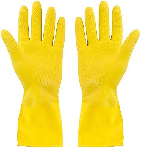 SteadMax 3/6 Pairs Cleaning Gloves, Reusable Natural Rubber Dish Gloves, Non-Slip Gloves for Kitchen and Household