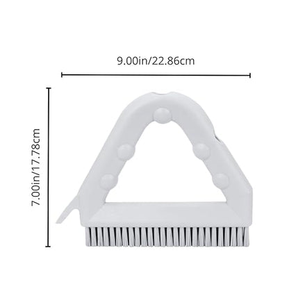 SPARTA Plastic Commercial Grout Brush, Triangle-Shaped Scrub Brush with Scraper and Two Threaded Holes for Attaching Handle (Sold Separately), 9 x 7 x 7 Inches, White, (Pack of 4)