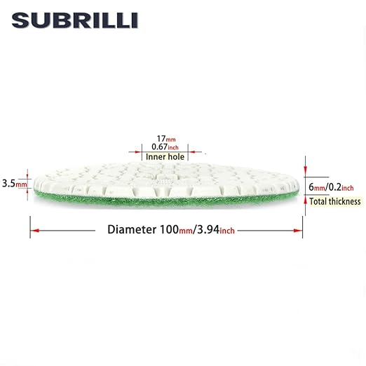 3 Step Diamond Polishing Pads 3-Pcs Step 2 Abrasive Disc for Granite Quartz Marble Concrete Terrazzo
