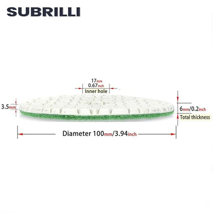 3 Step Diamond Polishing Pads 9-Pcs Step 2 Abrasive Disc for Granite Quartz Marble Concrete Terrazzo