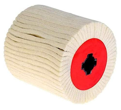 Wool Felt Wire Drawing Wheel Buffer Wheel Buffing Drum Mirror Burnishing Polishing Brush for Rust/Dust Removal,Jewelry/Glass (120X100MM)
