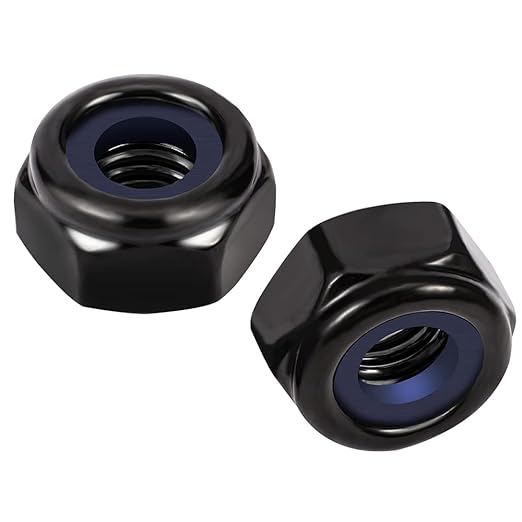 MewuDecor 5/16-18 Nylon Insert Hex Lock Nuts Locknuts, 304 Stainless Steel 18-8, Black Oxide, 100 PCS