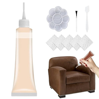 2026 Upgraded Advanced Leather Repair Gel, Multifunctional Leather Repair Kit for Car Seat, Vinyl Repair Kits for Couch Jacket Furniture (Beige)