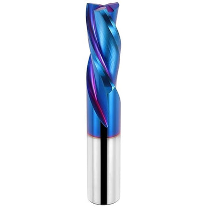 EANOSIC Downcut Spiral Router Bit 3-Flute with 1/2” Shank, 1/2” Cutting Diameter, 1-1/4” Cutting Length, Carbide CNC Router Bits End Mill for Wood Mortises Carving Engraving(3 Inch OVL)