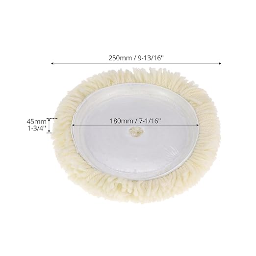 QWORK Wool Buffing Pad Kit, 3 Pcs 7 Inch Wool Polishing Pads, Polishing Wool Pads Kit, Low Linting Wool Pad, Natural Pad