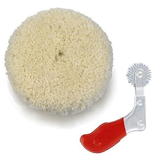 Woolous Wool Buffing Pads 7 inch + Cleaning Spur Tool Set for Revitalizing Polisher Compound Pads and Bonnets
