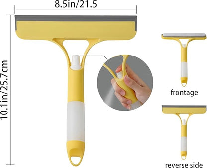 3PCS 3-in-1 Car Spray Squeegee with Scraper & Scrubber | Window Cleaning Tool for Shower Glass, Car & Home | Multi-Purpose Cleaning Kit for Kitchen