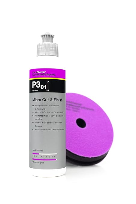 Koch-Chemie - Micro Cut & Finish Polishing Compound with Carnauba Wax - Permanent Removal of Holograms, Fine Scratches & Sanding Marks; Long Term Sealing; Non-Fugitive Silicones (5 Liters)
