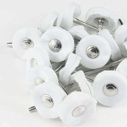Luo ke 20 Pcs Little Buffing Wheel, 1/8 Inch Cloth Polishing Wheel for Rotary Tools Includes Dremel (White)