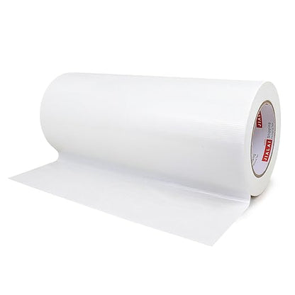 12 Inch Wide Duct Tape, Industrial Grade 30Yards (90 ft) Wide Tape Duct, 9 Mil Heavy-Duty, Waterproof, Strong, Flexible, No Residue, for Crafts & Home Improvement (White, 12'' x 90ft)