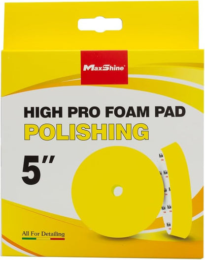 Maxshine 5.2" Universal High Foam Polishing Pad with Center Hole – Removes Heavy Swirl Marks, Scratches & Oxidation – Professional Foam Pad for Car Detailing & Paint Correction