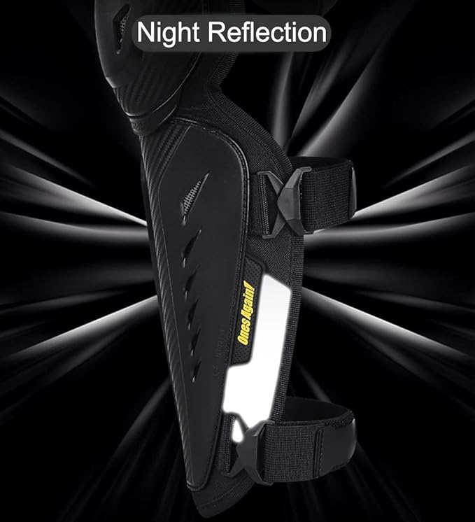 Tempsnow Knee and Shin Guards Motorcycle Protective Gear for Adults Hard Collision Avoidance Motocross Racing Knee Protector Shin Guards Motorbike Knee Guards Shin Protector