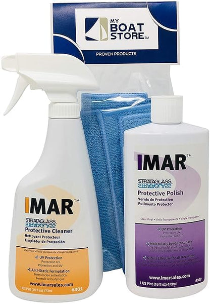 Bundle Includes Imar 301 Strataglass Cleaner, an Imar 302 Polish and a Microfiber Detailing Cloth. Bundle has 3 Total Items