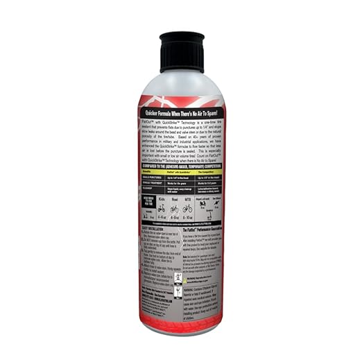QuickStrike Tire Sealant - Small Tire/Bicycle Formula - NEW Formula - Prevents Flat Tires - Seals Leaks - Contains Kevlar - Tubeless Tire Sealant - 16 Ounce Bottle