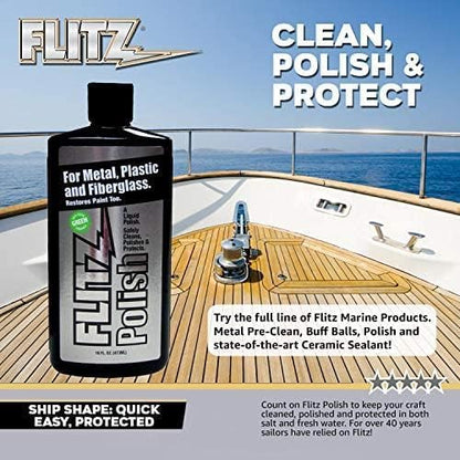 Flitz Multi Purpose Metal Polish Liquid - 7.6oz Bottle of USA-Made Tarnish Remover - For Aluminum, Chrome, Brass, Nickel, Silver - Non-Abrasive Metal Cleaner and Polish, Restorer (24 Pack)