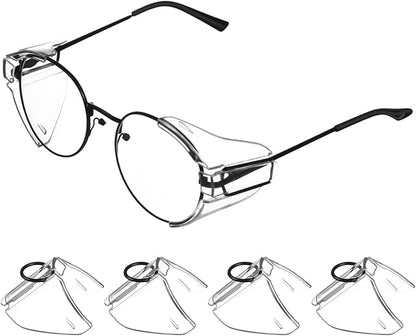 NOLITOY 2 Pcs Safety Glasses Side Shields for Glasses, Slip on Clear Eye Glasses for Enhanced Eye Protection, Fits Small to Large Eyeglasses
