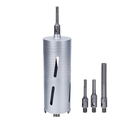 4-1/3 inch Diamond Dry Core Drill Bit, 10" Drilling Depth, 5/8"-11 Thread Core Drill Bit for Concrete Masonry Brick Block, Includes 3 Adapters SDS Plus, SDS Max and Hex (4-1/3 inch)
