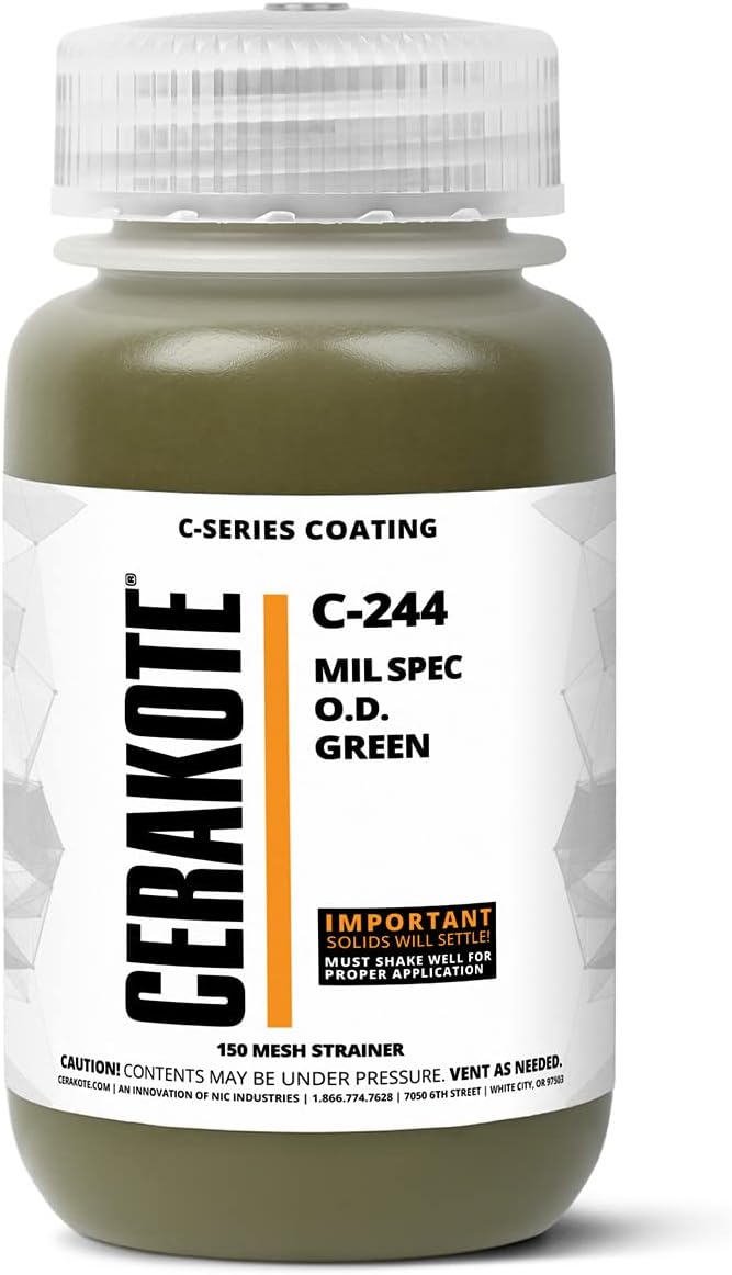 CERAKOTE® (AIR CURE C-SERIES MIL SPEC O.D. GREEN (128oz) |C-244G|-Our Ceramic Technology Combines Performance with Color on All- Metals, Polymers + More