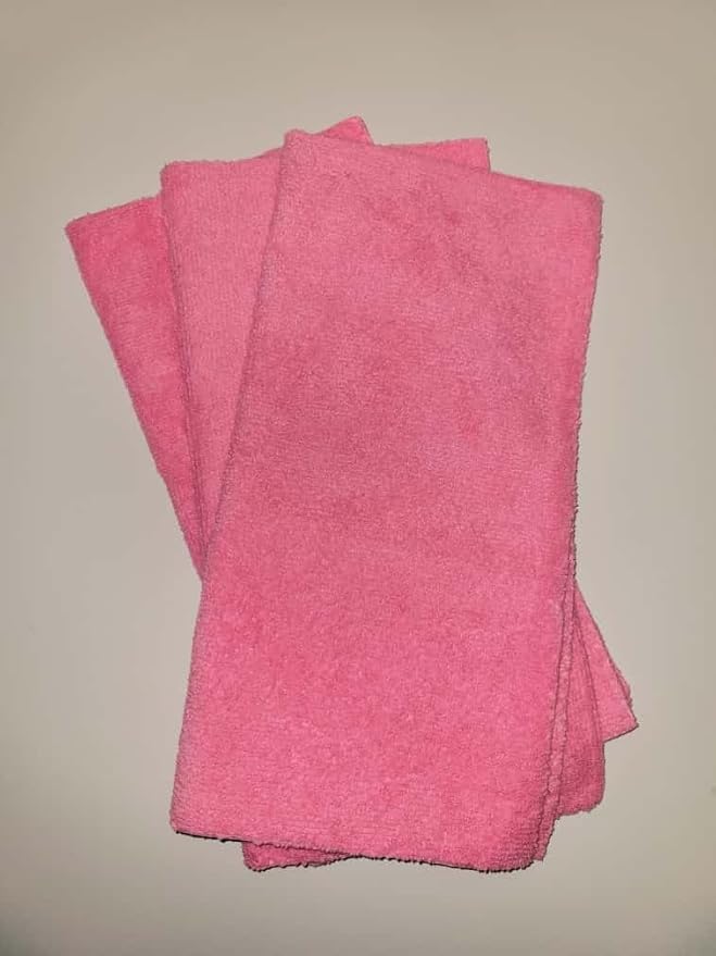 Microfiber Cleaning Cloths, 50 Pack, Multi-Color Blue Yellow Orange Pink, Lint Free Machine Washable, 16 x 16 Inches, Ultra-Absorbent for Home Kitchen Cleaning (Pink)