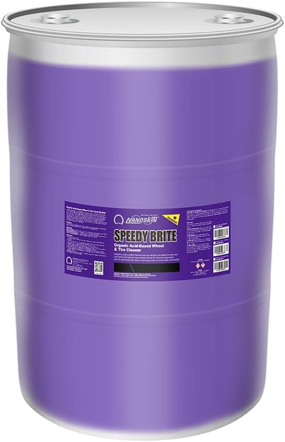 Nanoskin SPEEDY BRITE Pro Grade Wheel & Tire Acid Cleaner, 30 gallons - Chrome & Coated Wheel Safe, Cleaning with Organic Acid | Removes Brake Dust & Road Grime for Auto Detailing, Body Shop Safe