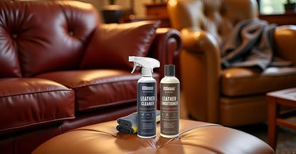 Leather Cleaner and Conditioner Kit – 2×16oz | Leather Cleaner for Car Seats, Furniture, Couches, Shoes & Boots | pH-Balanced, Non-Greasy, Restores & Protects All Leather