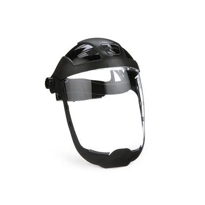 Sellstrom DP4 Face Shield - Lightweight Mask with High Impact Chin Guard, Crown & Ratchet Headgear for Work, Grinding, Cutting - ANSI Z87.1 - Anti Fog Polycarbonate Window