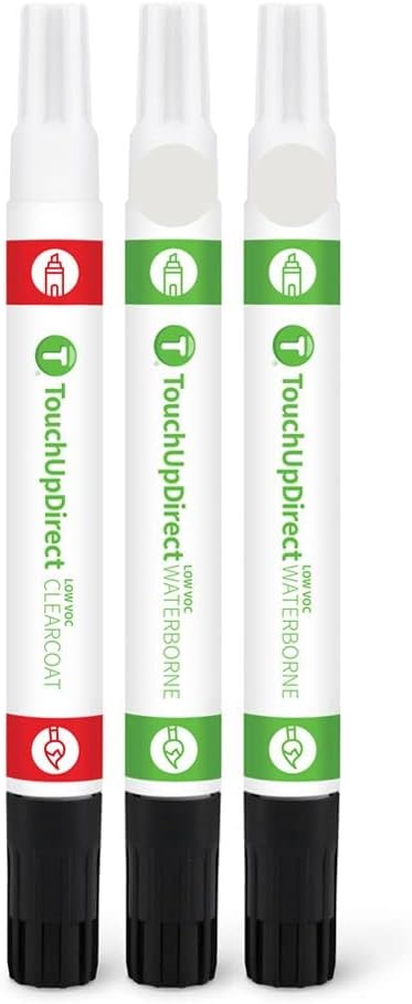 TouchUpDirect AZ/M7446A Star White Metallic Tricoat Compatible with Ford Exact Match Touch Up Paint Combo - Essential Kit