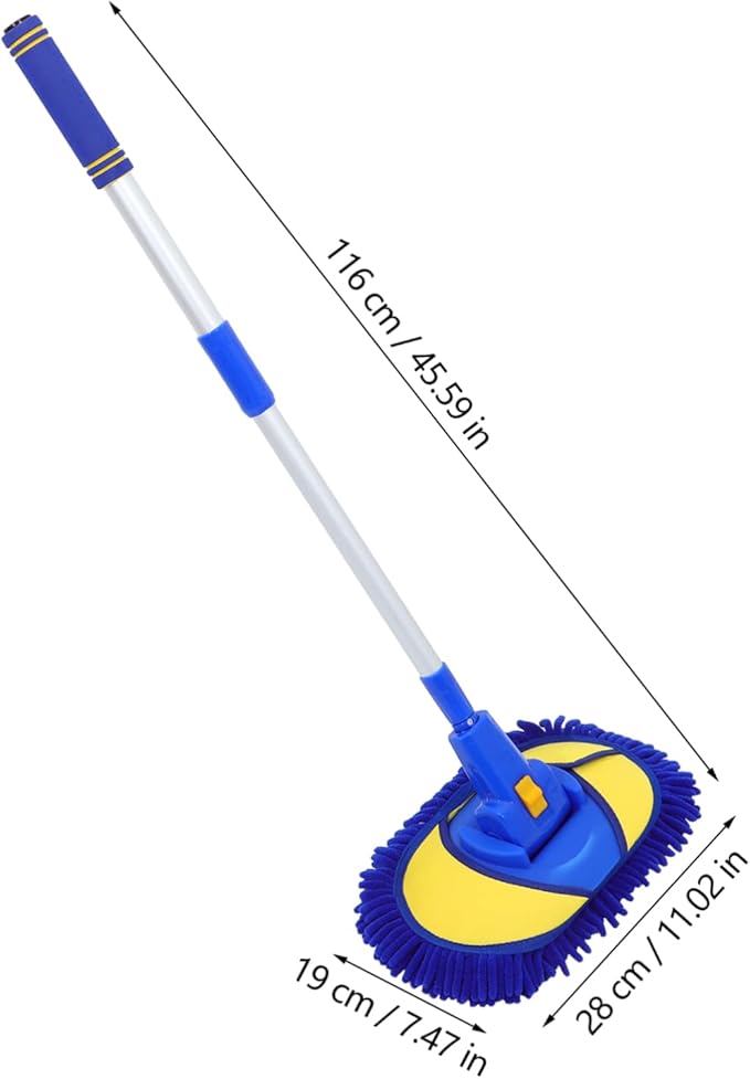 Extendable Car Wash Mop Chenille Cleaning Tool for Cars Trucks and Suvs Design for Easy Storage and Use for Interior and Exterior Detailing