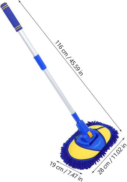 Extendable Car Wash Mop Chenille Cleaning Tool for Cars Trucks and Suvs Design for Easy Storage and Use for Interior and Exterior Detailing